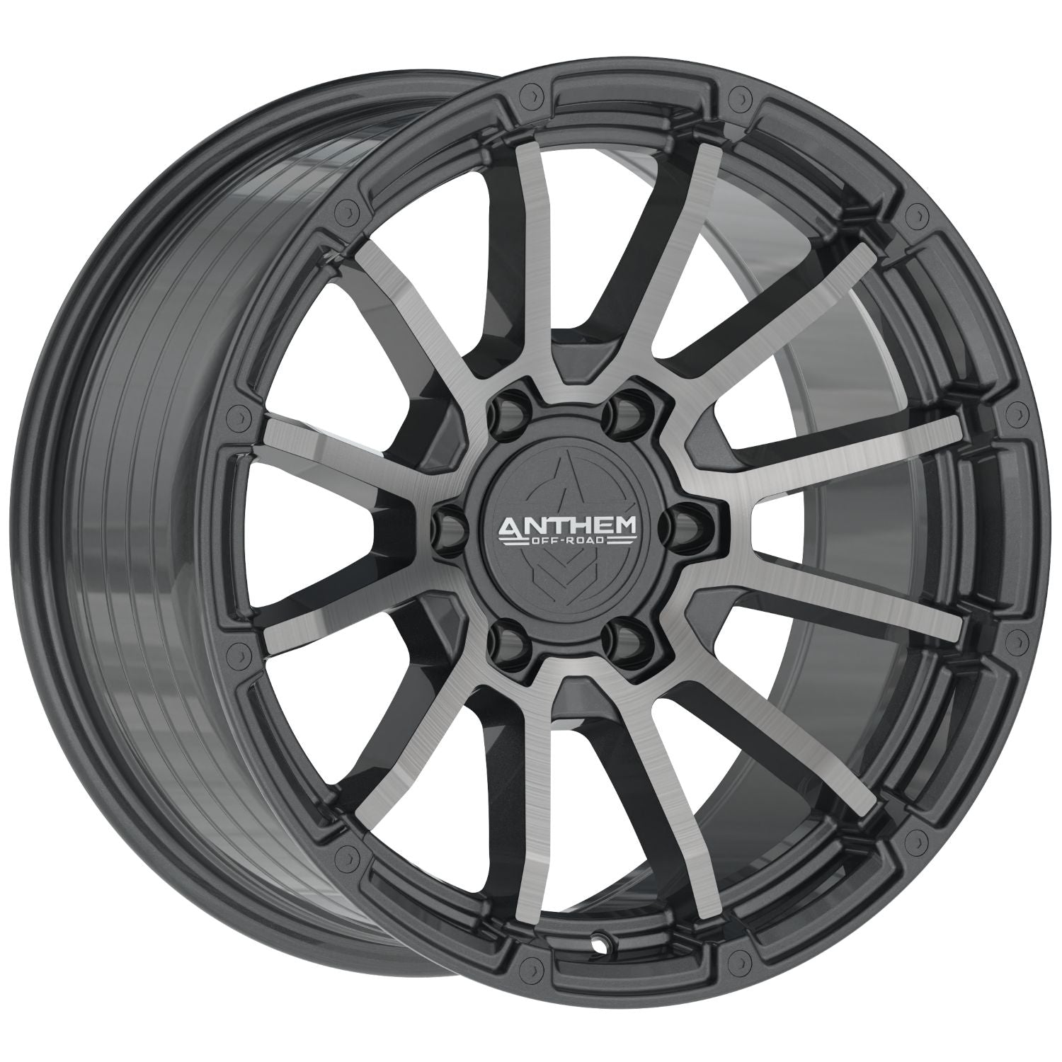 Anthem Off-Road Raider 18X9 -12 Satin Gunmetal W/ Machined Face