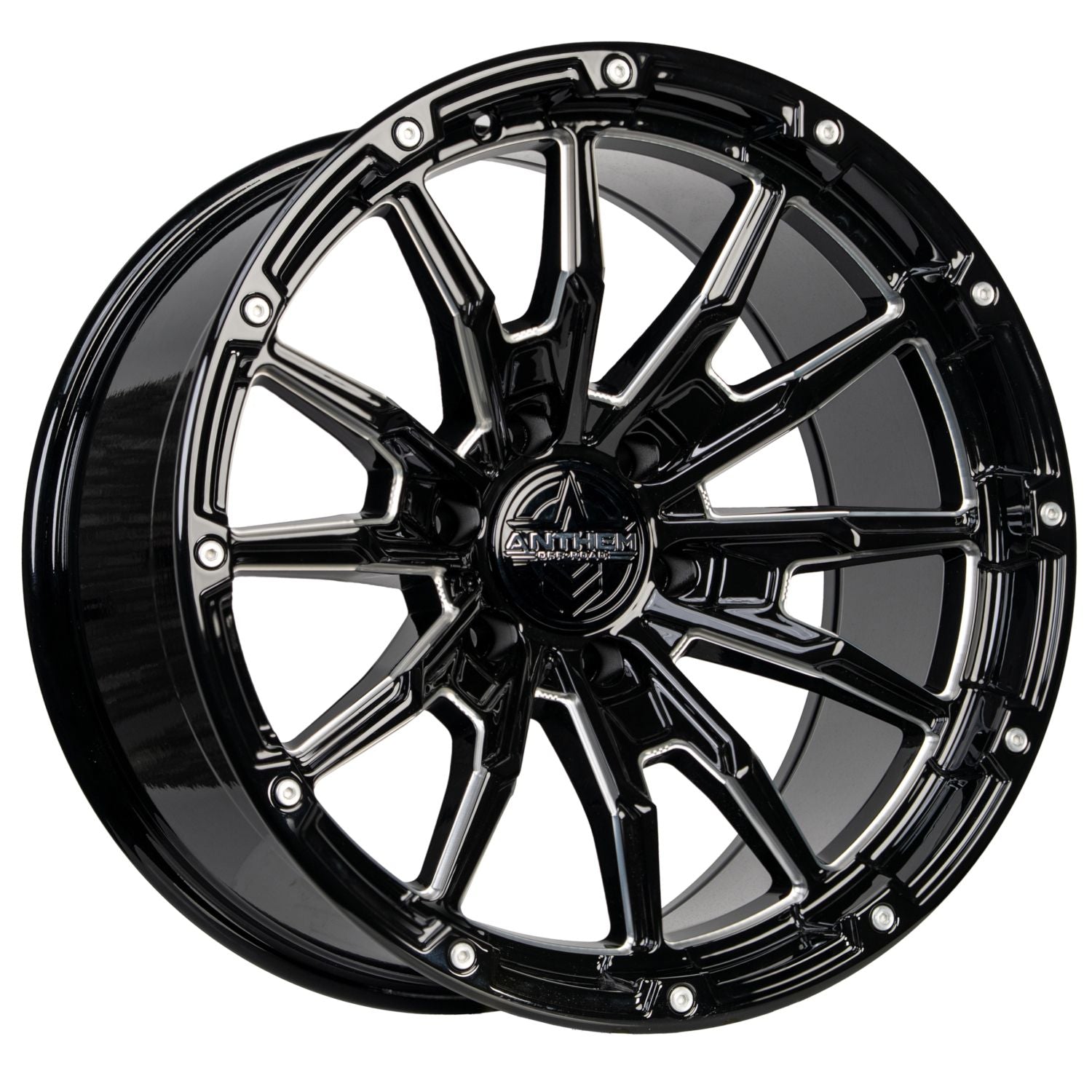 Anthem Off-Road Talon 20X10 -24 Gloss Black W/ Milled Edges