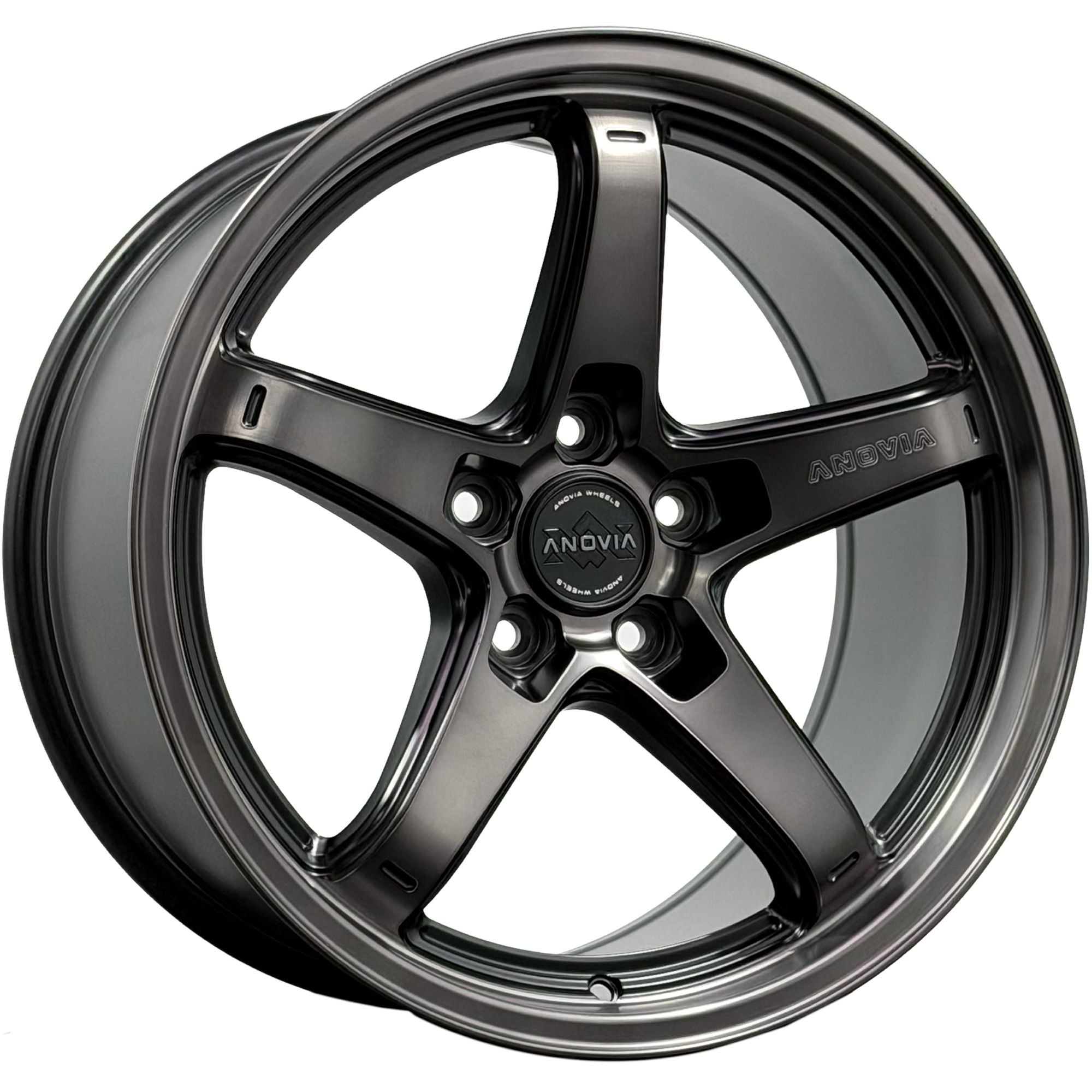 Anovia Wheels An-5S 18X8.5 +40 Black Machined Dark Tint