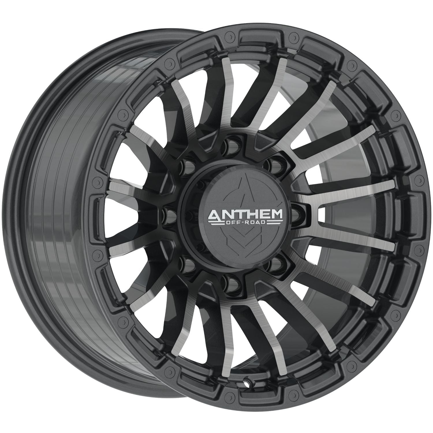 Anthem Off-Road Raider 17X9 -12 Satin Gunmetal W/ Machined Face