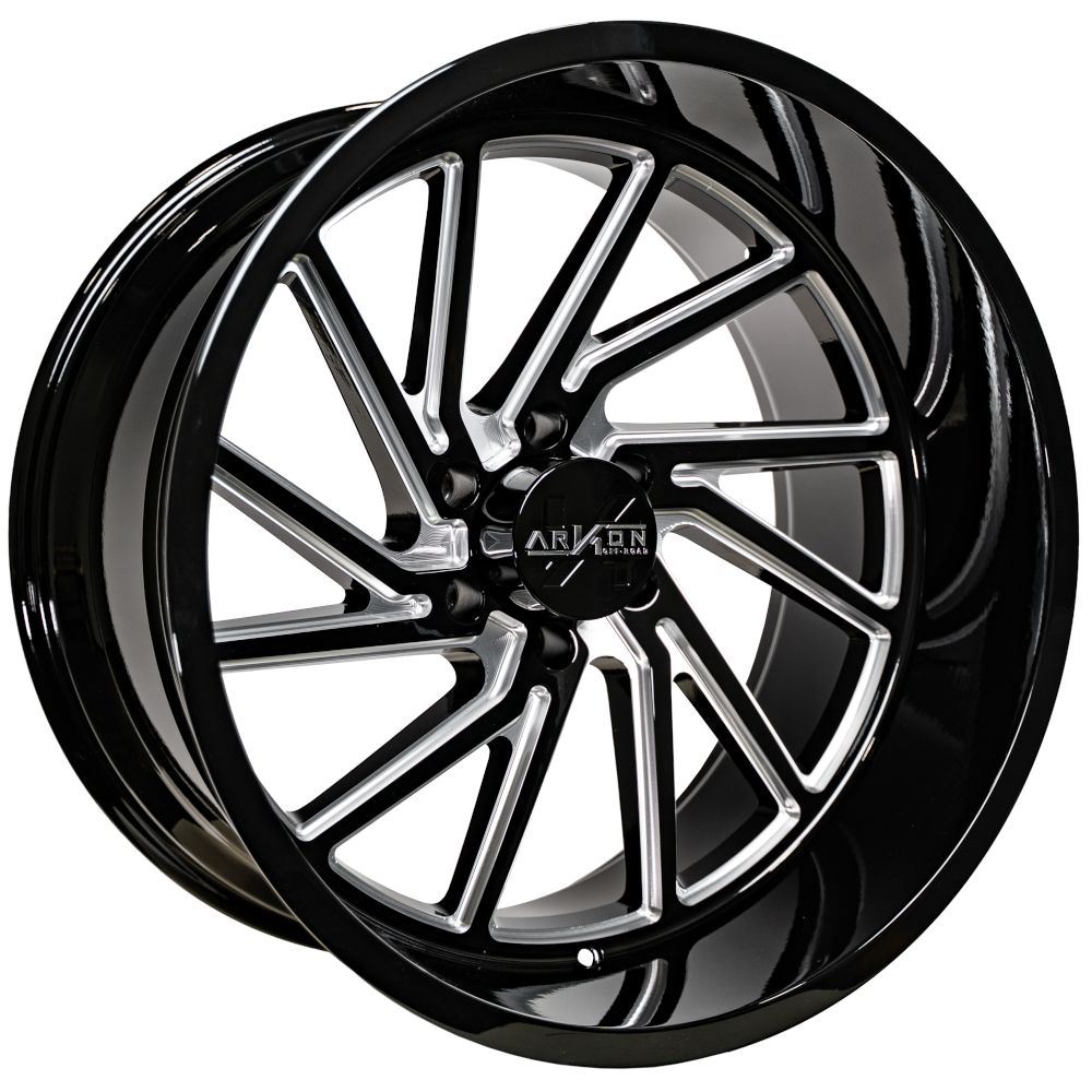 Arkon Off-Road Kennedy 22X12 -51 Gloss Black W/ Milled Edges
