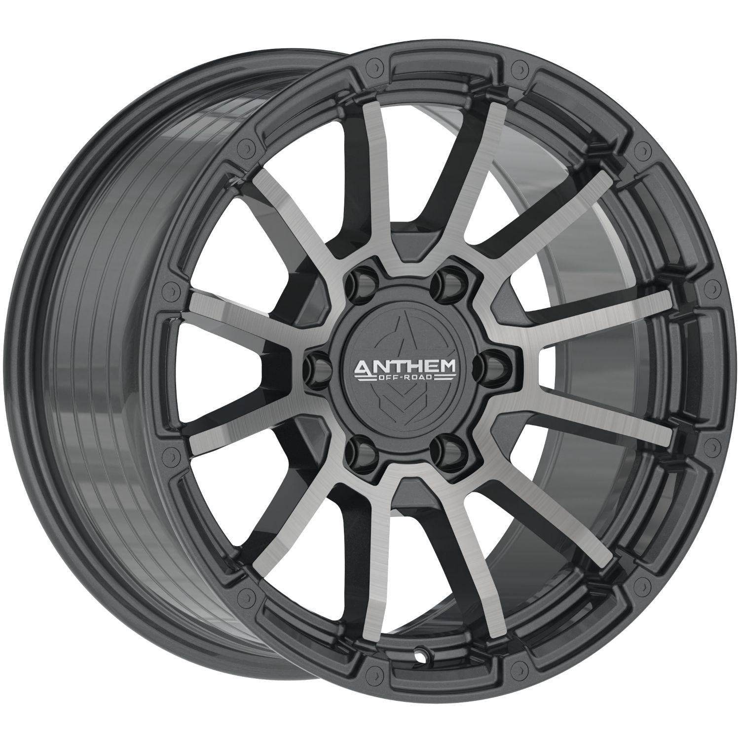 Anthem Off-Road Raider 17X8.5 +0 Satin Gunmetal W/ Machined Face