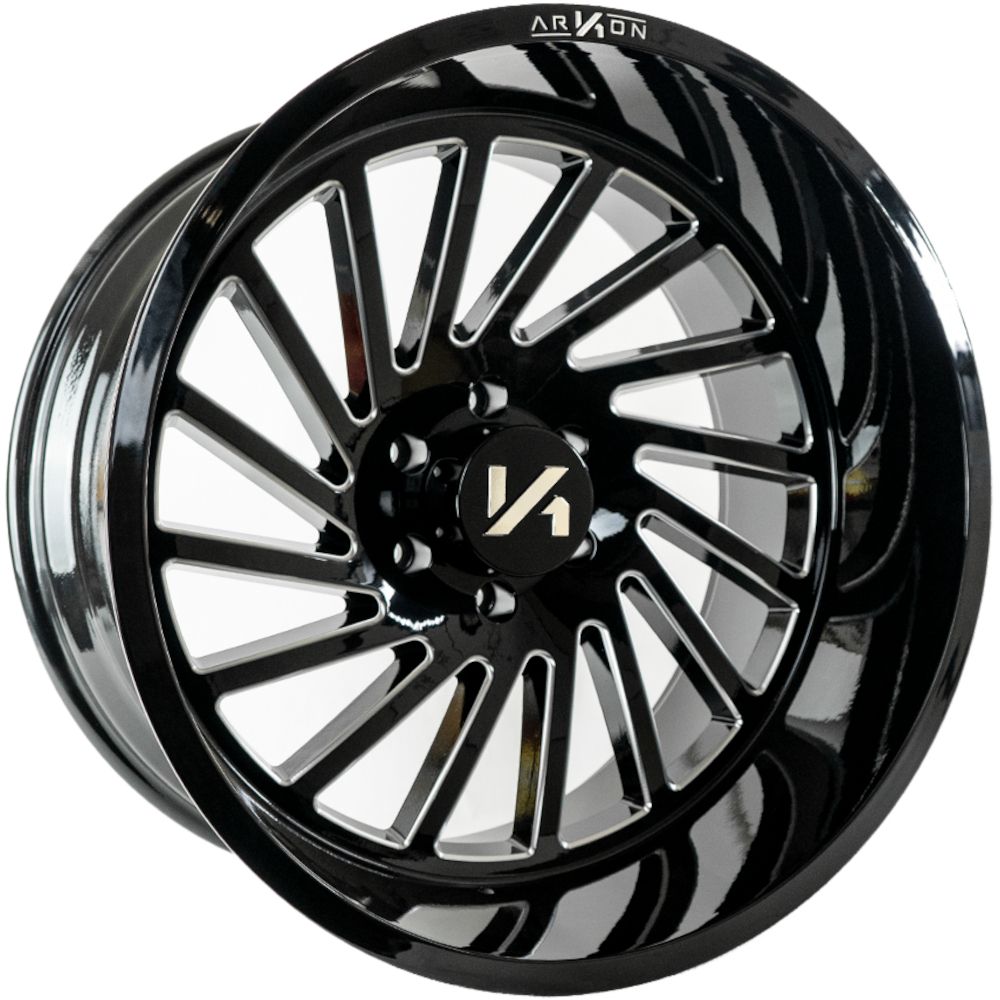 Arkon Off-Road Caesar 22X12 -51 Gloss Black W/ Milled Edges