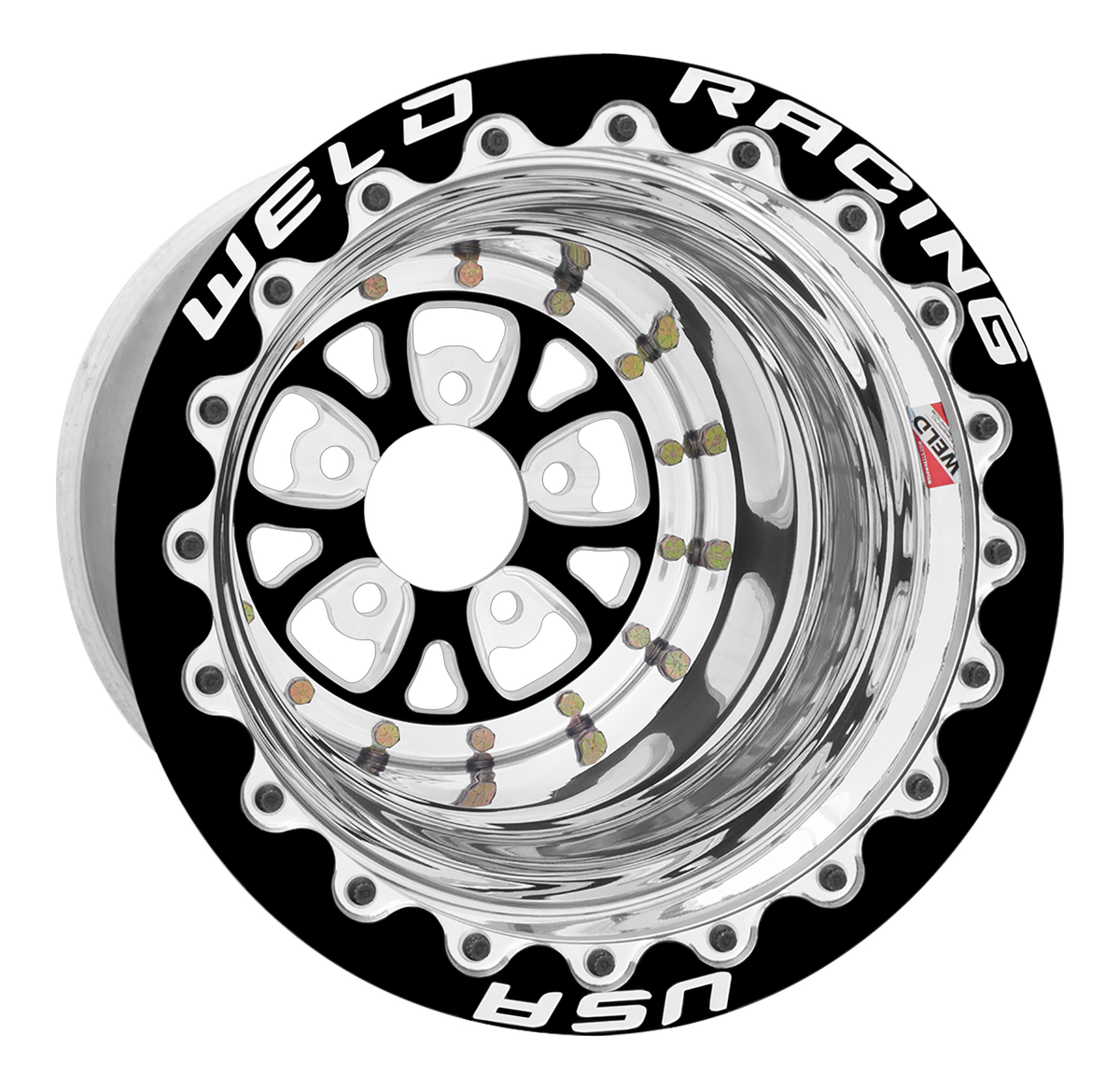 WELD Racing V-Series 15X15 -102 Black Center - Polished Shell