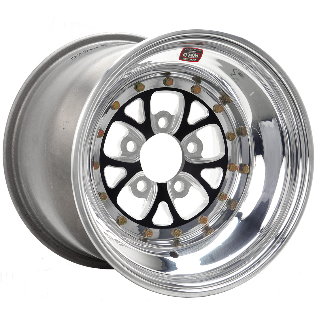 WELD Racing V-Series 15X15 -76 Black Center - Polished Shell