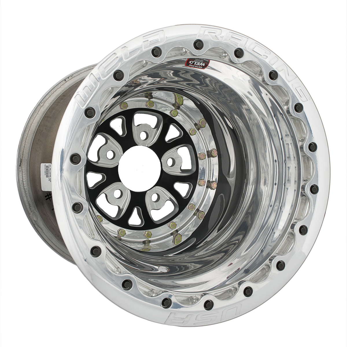 WELD Racing V-Series 15X10 -13 Black Center - Polished Shell