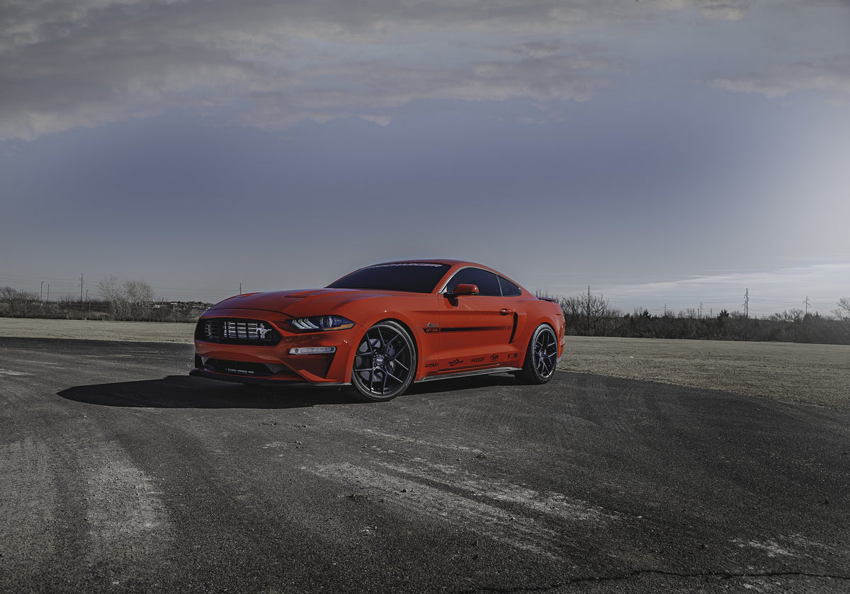 American Racing AR924 Crossfire Satin Black on a 2019 Ford Mustang GT Fireball