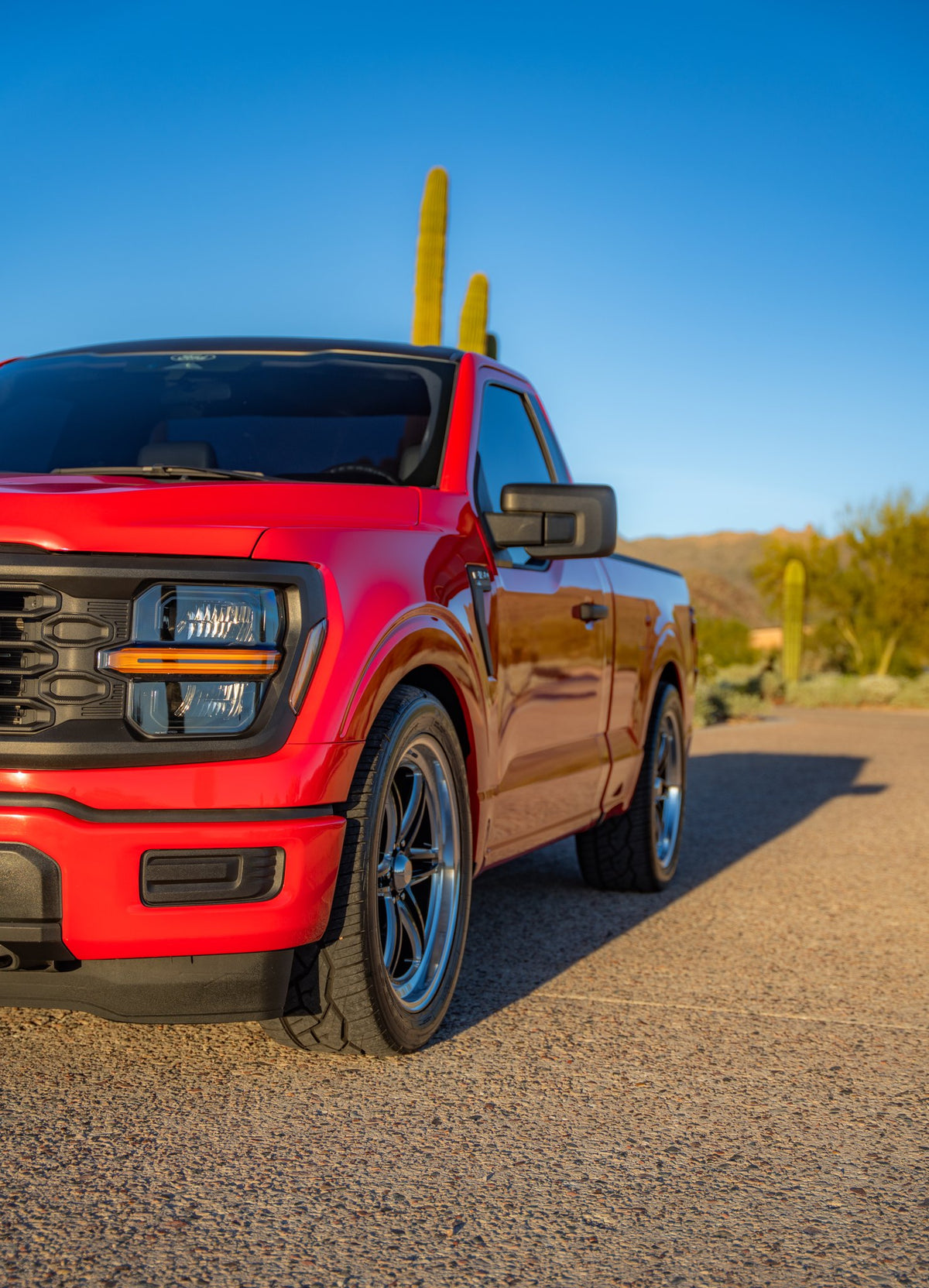 American Racing AR953 Groove 6 Drag Gloss Black Milled with Diamond Cut Lip on a 2024 Ford F150