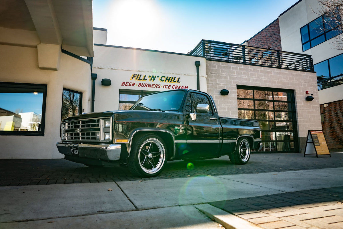 American Racing VN514 Groove Gloss Black with Diamond Cut Lip on a 1987 Chevrolet C10