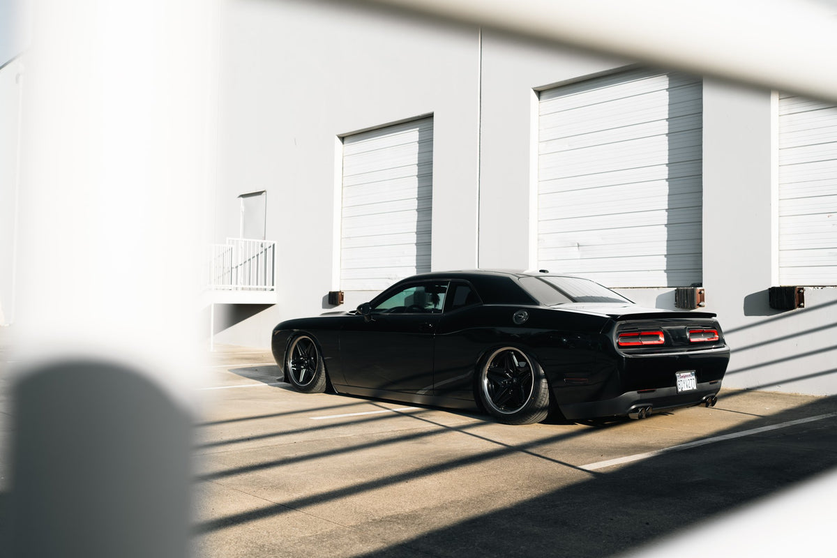 Asanti AB046 Duke Satin Black with DDT Lip on a 2020 Dodge Challenger