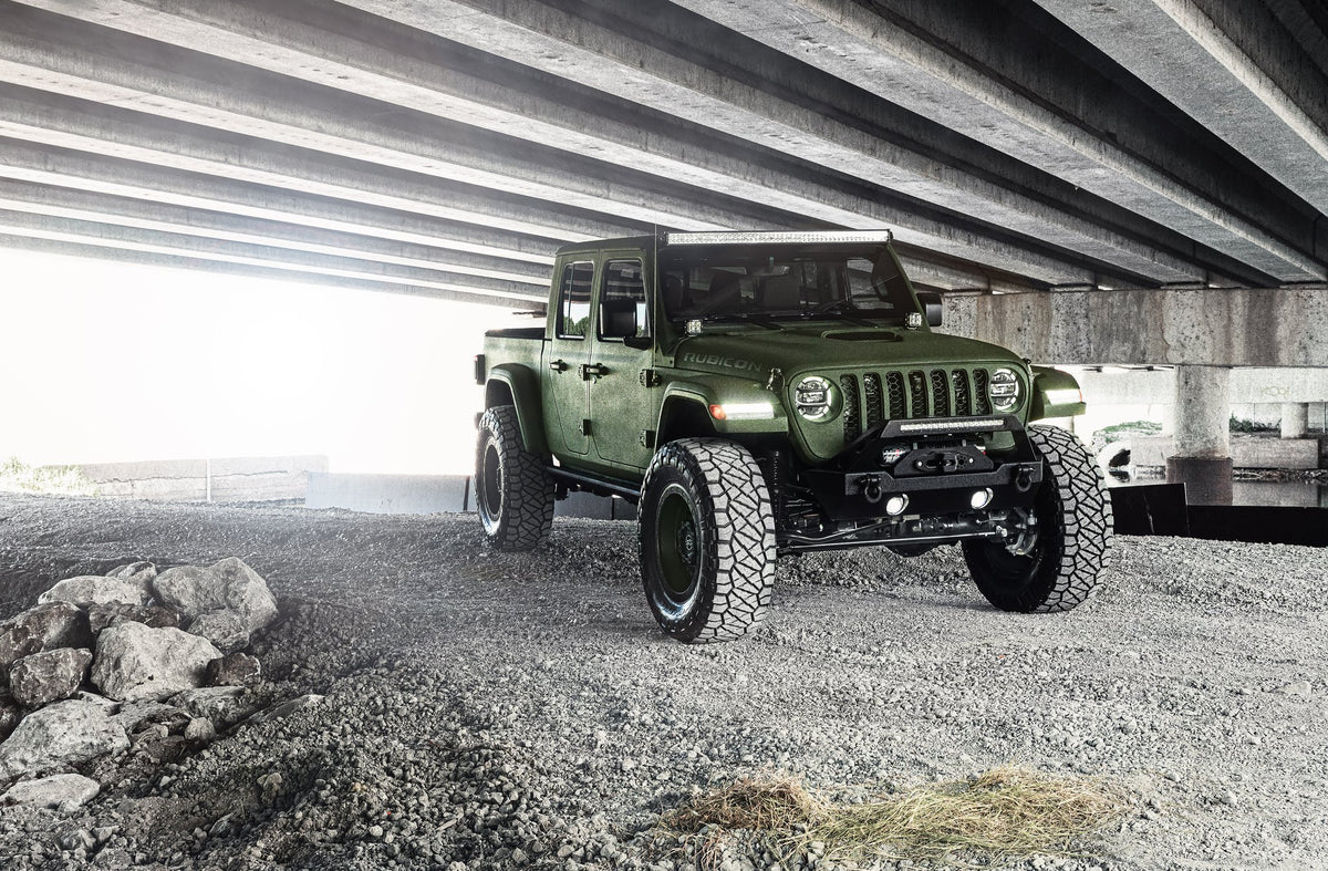 Black Rhino Abrams Olive Drab Green on a Jeep Gladiator
