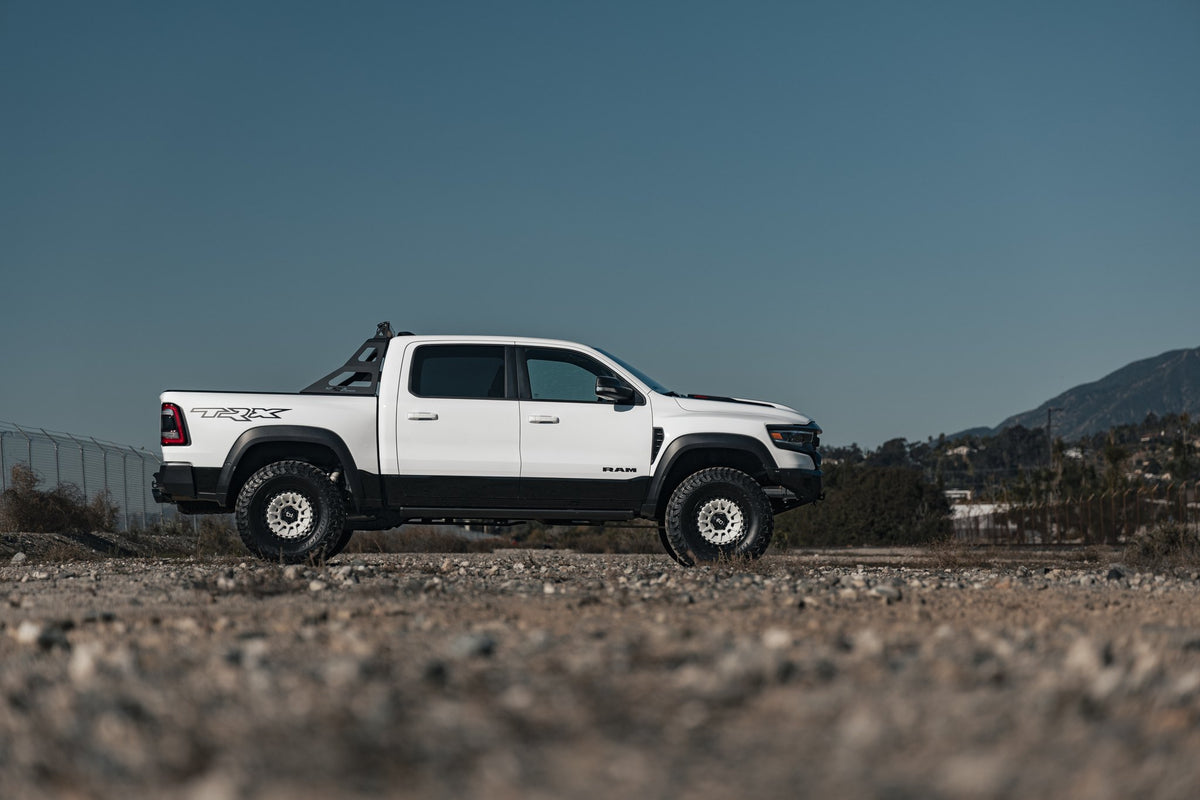 Black Rhino Barrage Gloss White on Matte Black on a RAM TRX