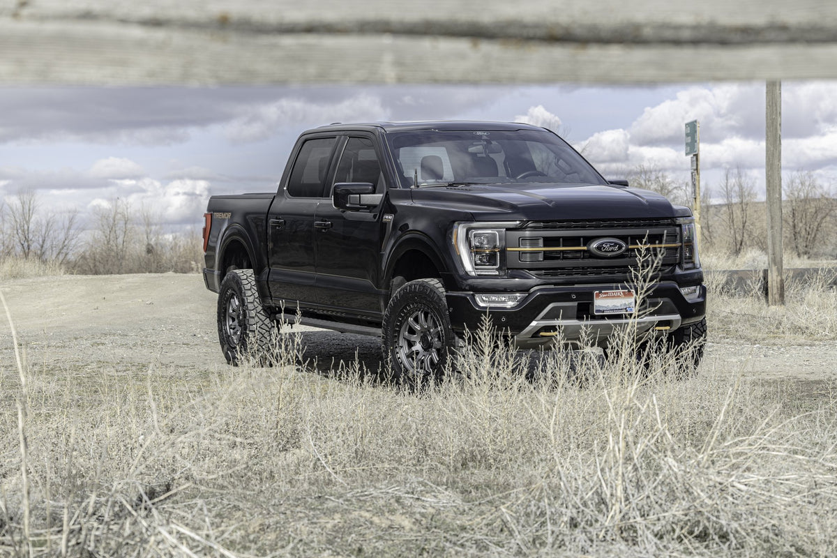 Black Rhino Calico Matte Gunmetal with M-Black Lip on a Ford F150 Tremor