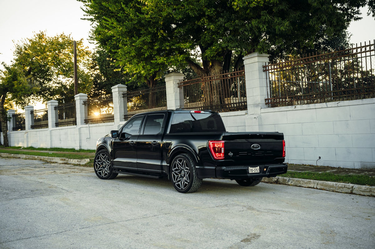 DUB DC274 Anomaly Gloss Black Milled on a Ford F150