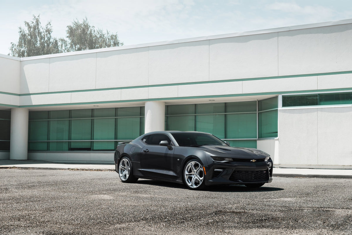 Foose F170 Impala Gloss Silver Machined on a Chevy Camaro