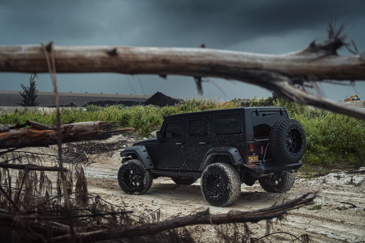 Fuel Off-Road D517 Krank Matte Black Milled on a Jeep JK