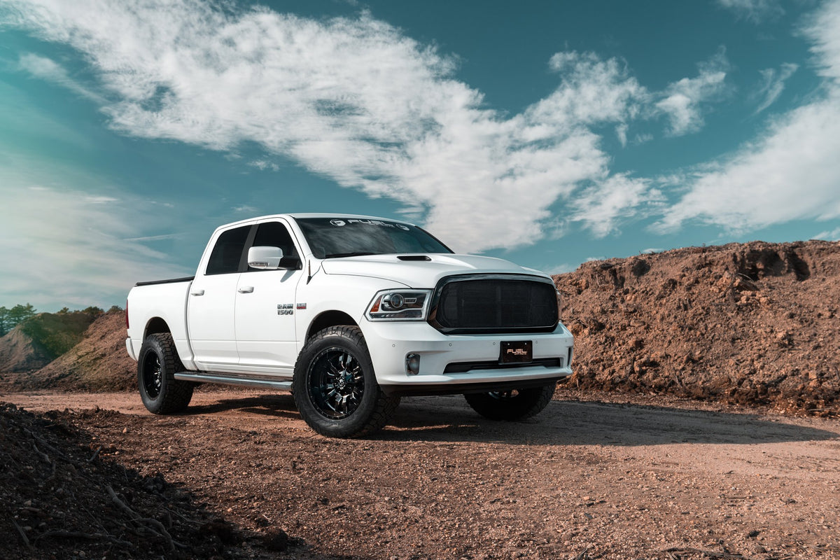 Fuel Off-Road D595 Sledge Gloss Black Milled on a Dodge RAM 1500