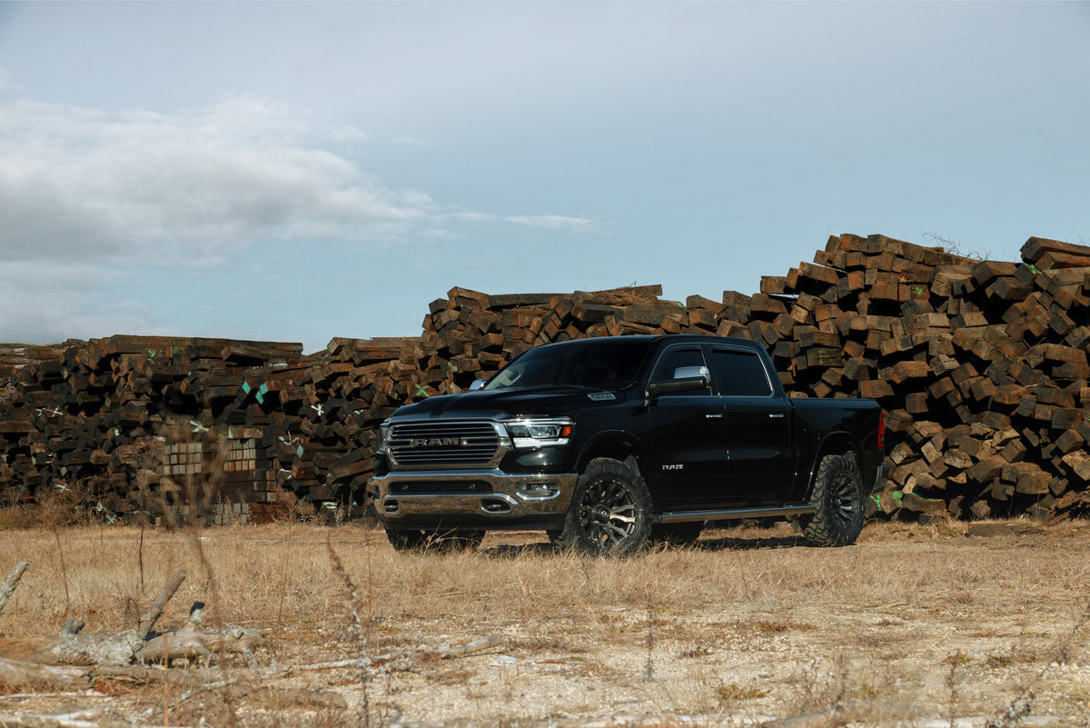 Fuel Off-Road D673 Blitz Gloss Black Milled on a Dodge RAM