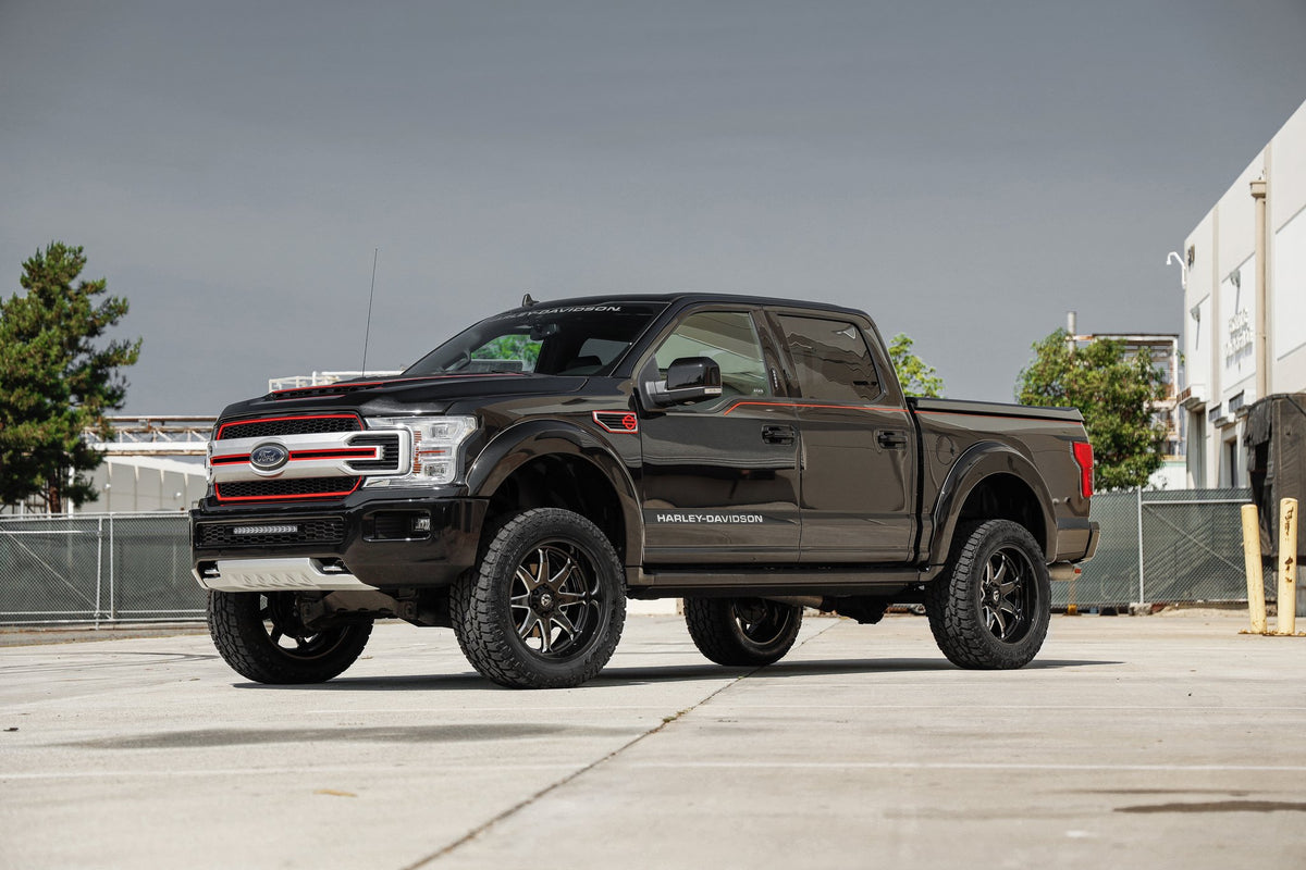 Fuel Off-Road D749 Hammer Gloss Black Milled on a Ford F150