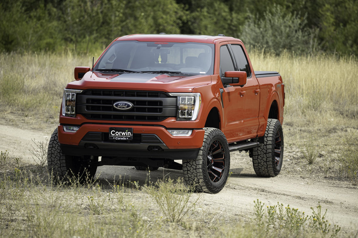 Fuel Off-Road D787 Assault Matte Black Red Milled on a Ford F150