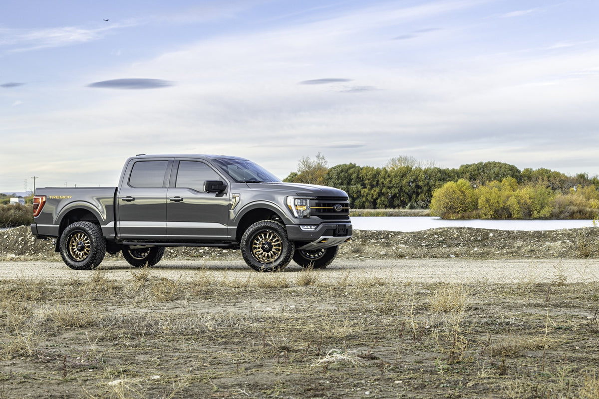 Fuel Off-Road D797 ARC Platinum Bronze with Black Lip on a Ford F150 Tremor