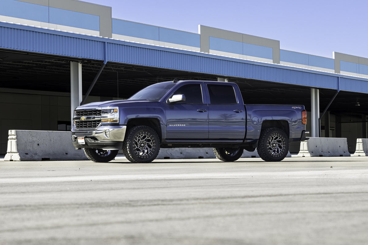 Fuel Off-Road D840 Runner OR Gloss Black Milled on a Chevrolet Silverado