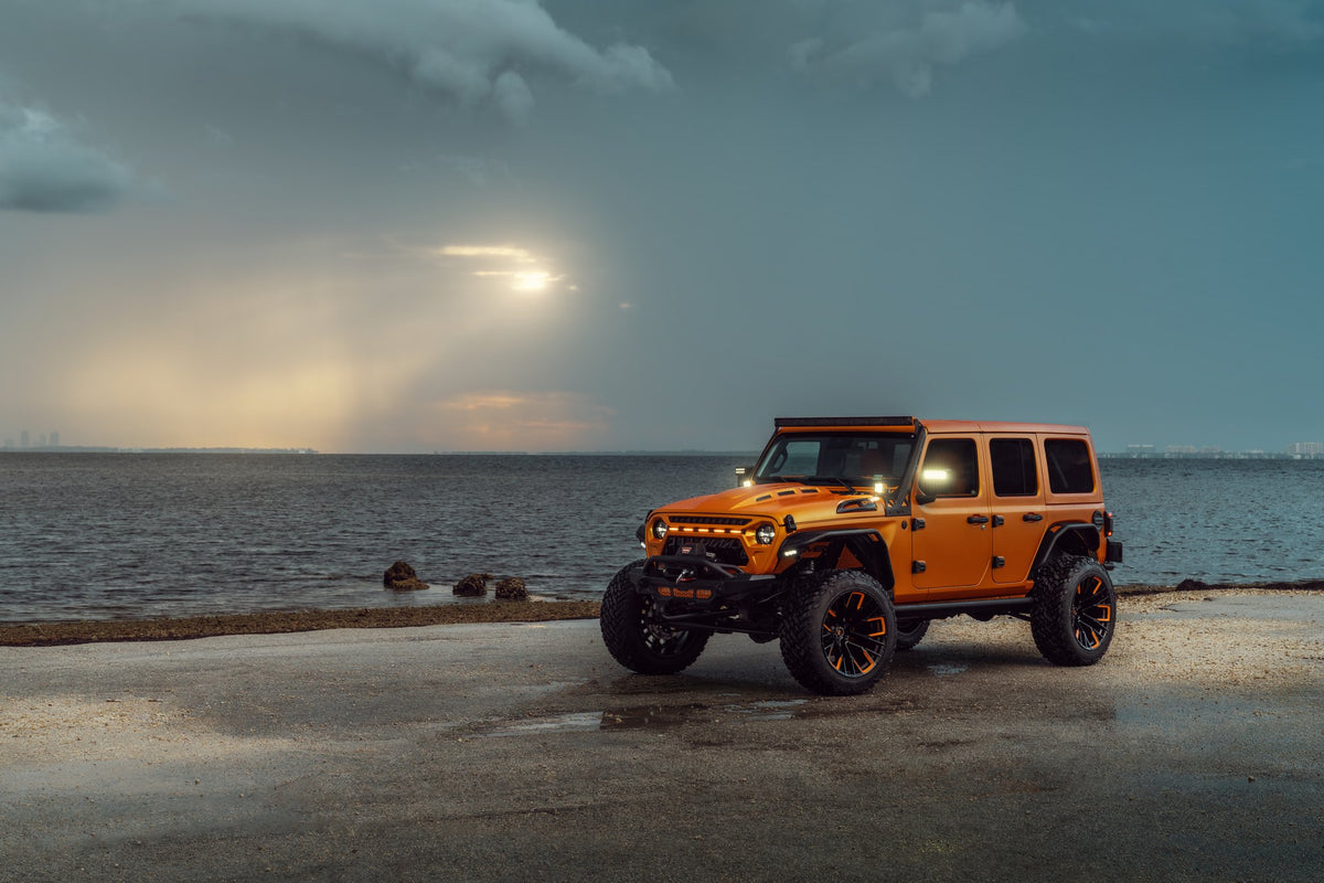 Fuel Off-Road D849 Rebar Gloss Black Milled on a Jeep Wrangler