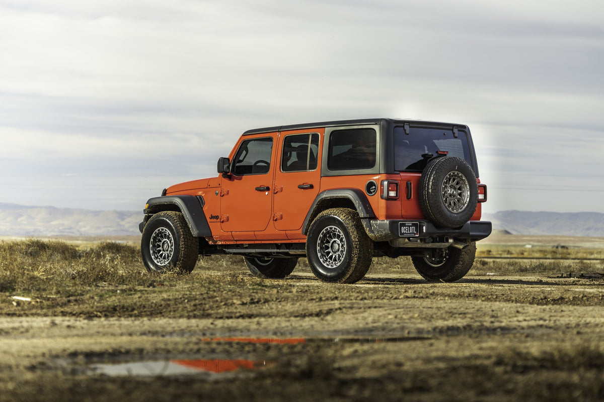 KMC KM556 Crux Gloss Gunmetal on a Jeep Wrangler