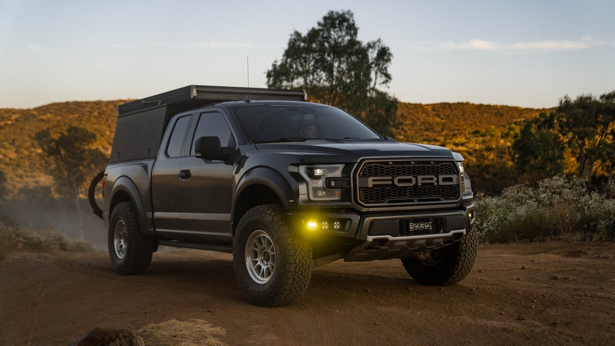 KMC KM729 Range Gloss Silver with Machined Face on a Ford F150 Raptor
