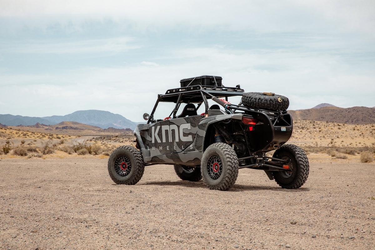 KMC KS240 Recon UTV Beadlock Gun Metal with Gloss Black Ring on a Polaris RZR