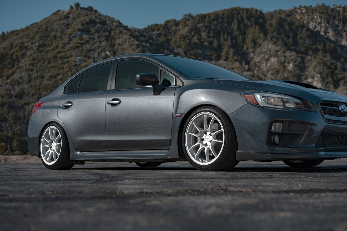 Motegi MR152 SS5 Hyper Silver on a Subaru WRX