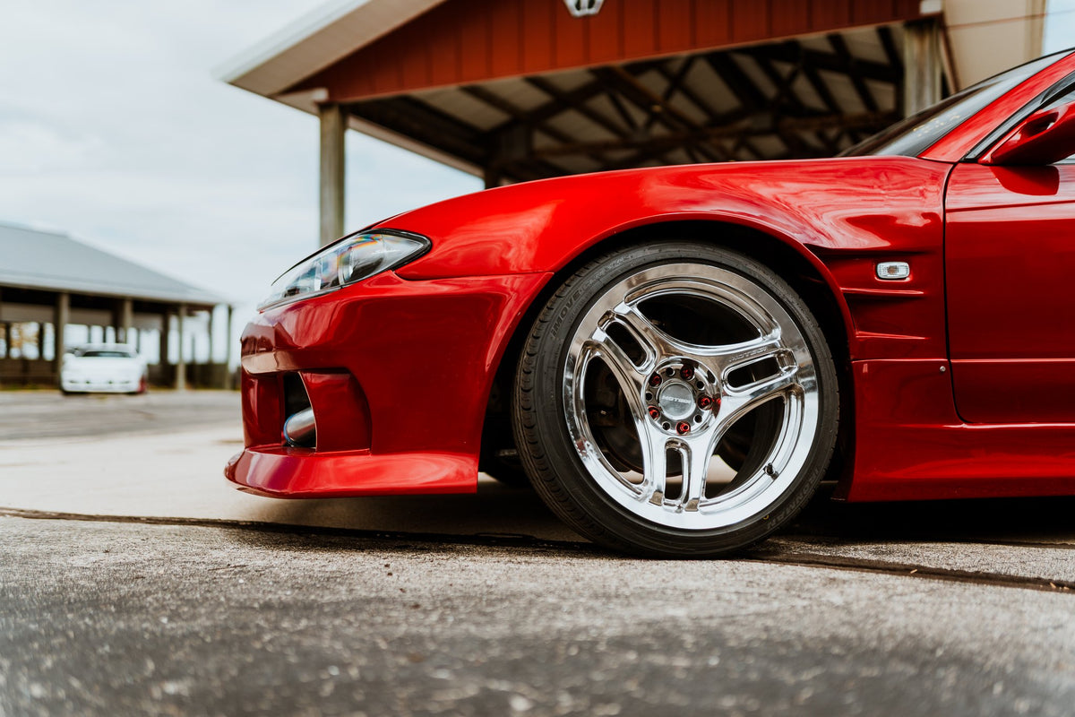 Motegi MR161 Kojin Polished on a Nissan Silvia
