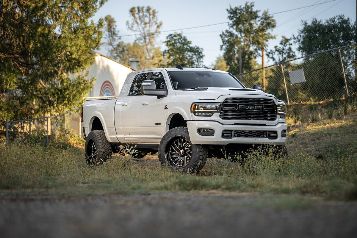 Moto Metal MO811 Combat Gloss Black Milled on a Dodge RAM
