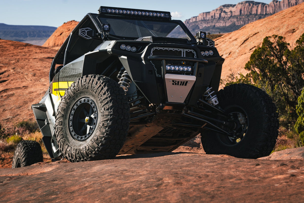 MSA M31 LOK2 UTV Beadlock Satin Black with Matte Gray Ring on a Polaris RZR