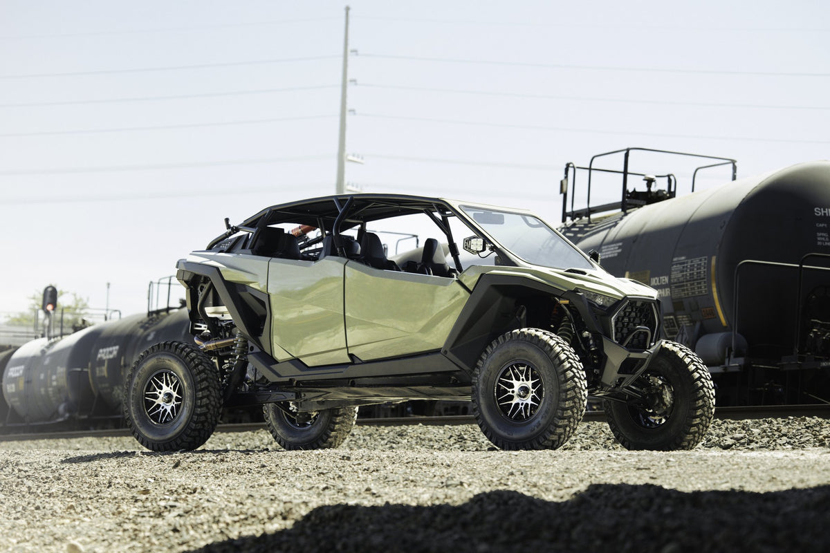 MSA M52 Radar UTV Gloss Black with Machined Face on a Polaris RZR