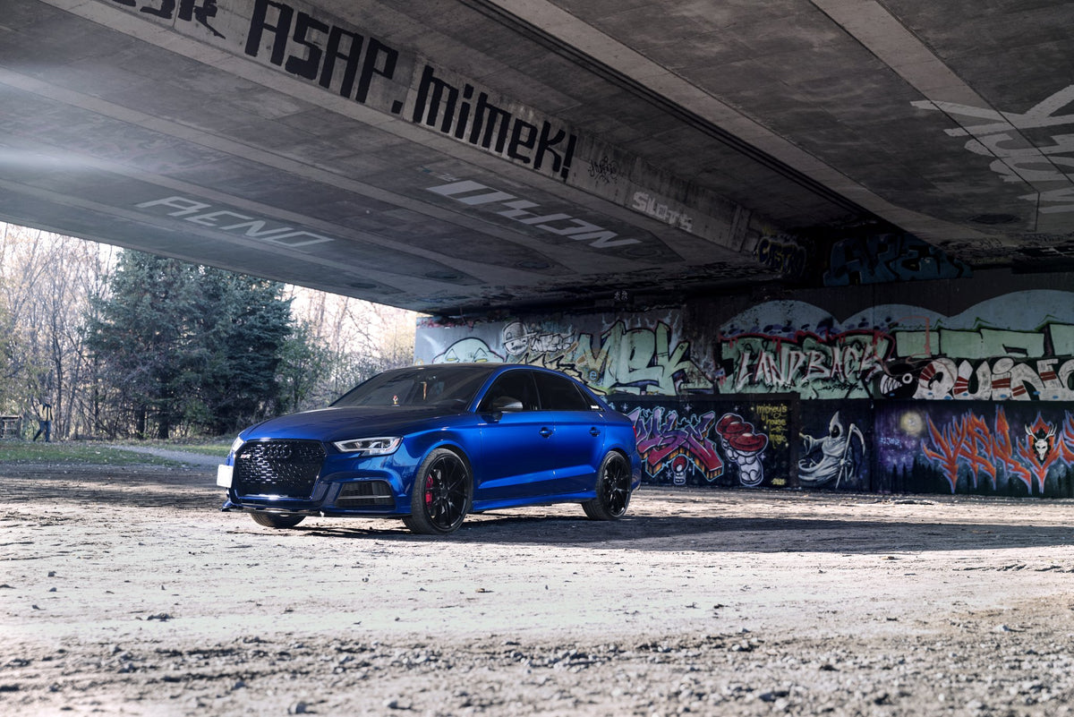 Niche M117 Misano Matte Black on a 2018 Audi S3