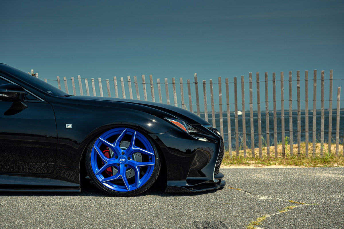 Niche M268 Torsion Anodized Blue Milled on a 2018 Lexus RC F Sport