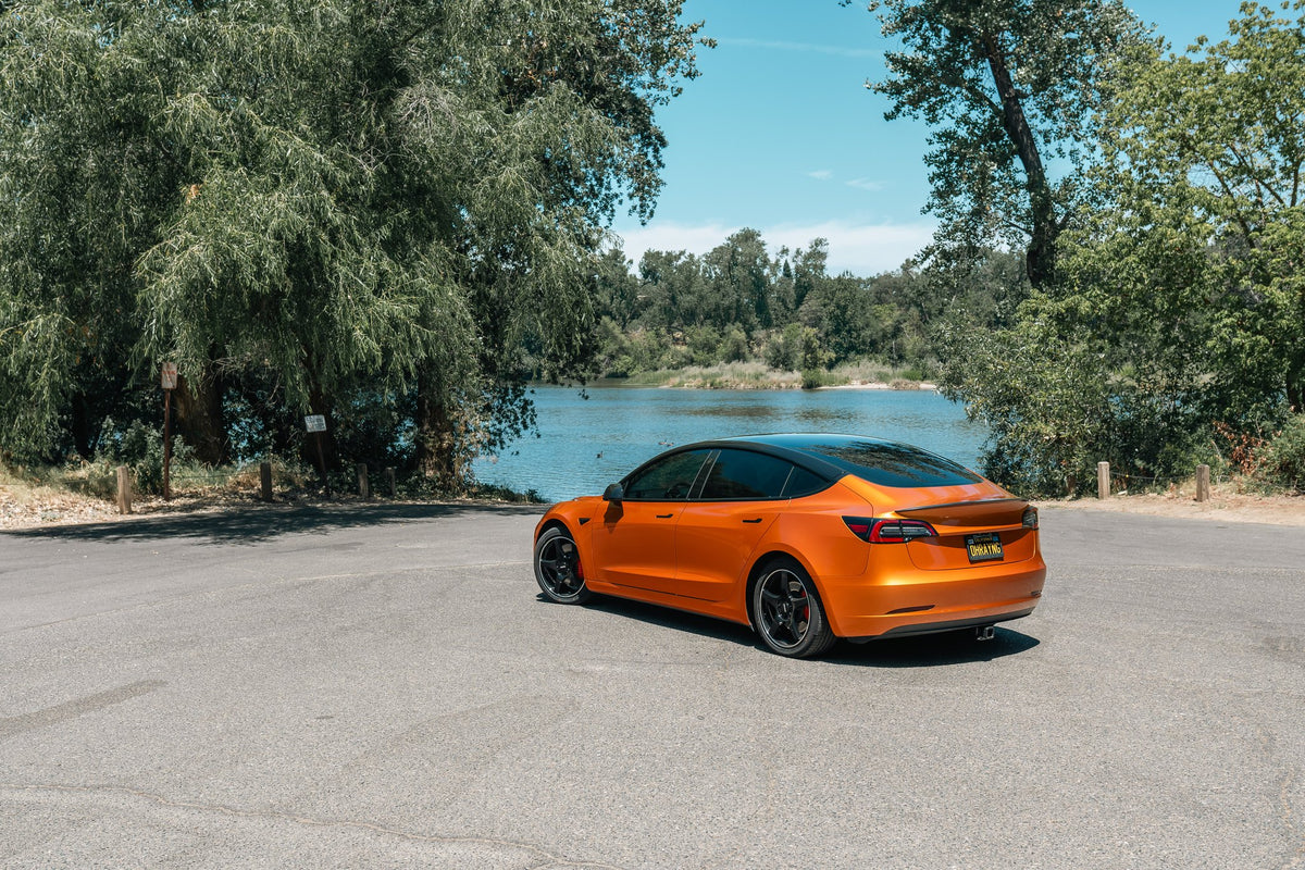 Petrol PE003 P2E Gloss Black with Machined Lip on a Tesla