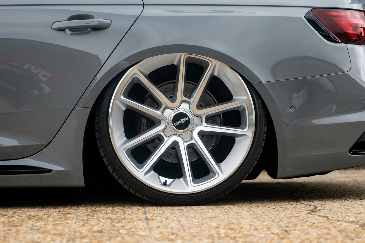 Rotiform R192 BTL Gloss Silver with Machined Face on a 2019 Audi RS4 Avant