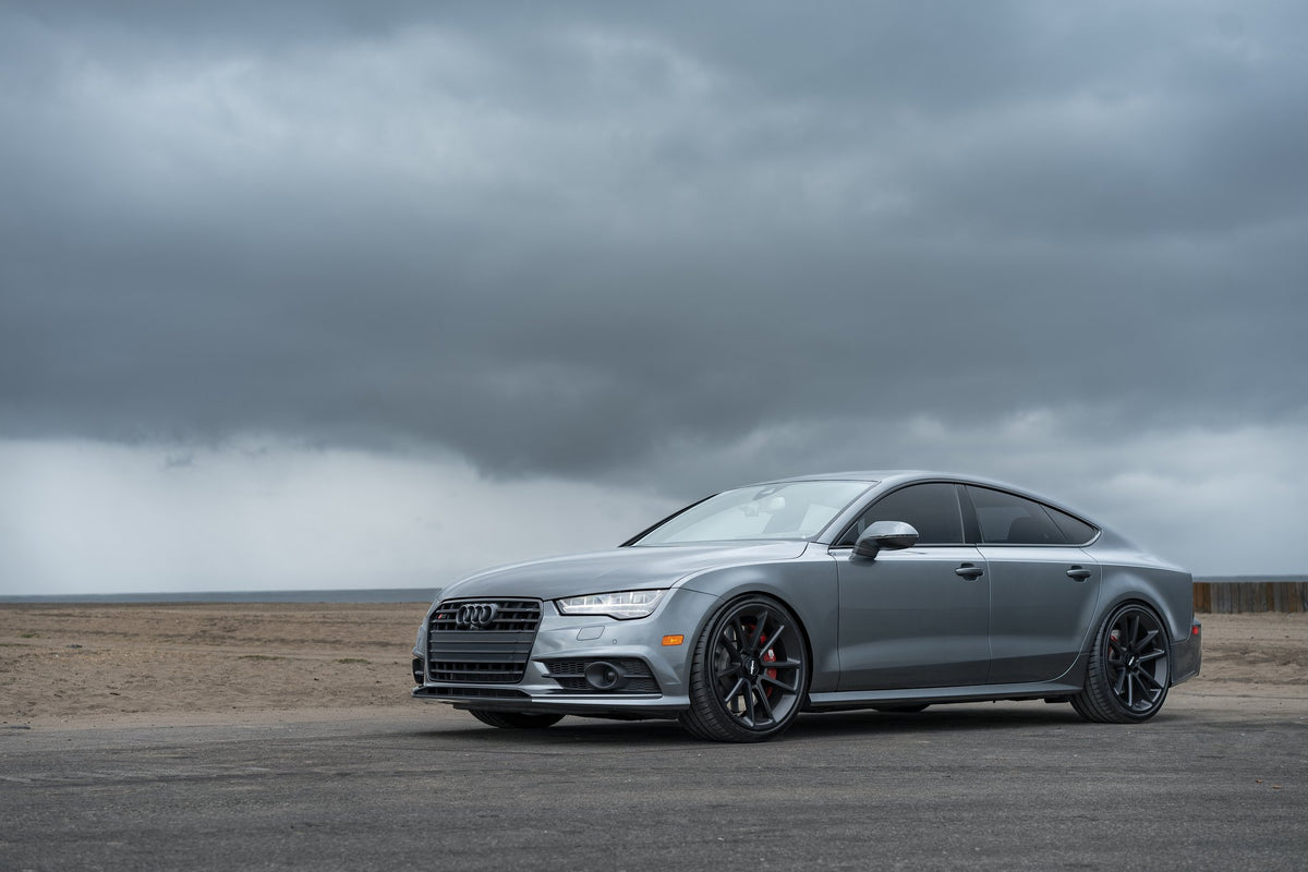 Rotiform R194 BTL Matte Black with Black Cap on an Audi S7