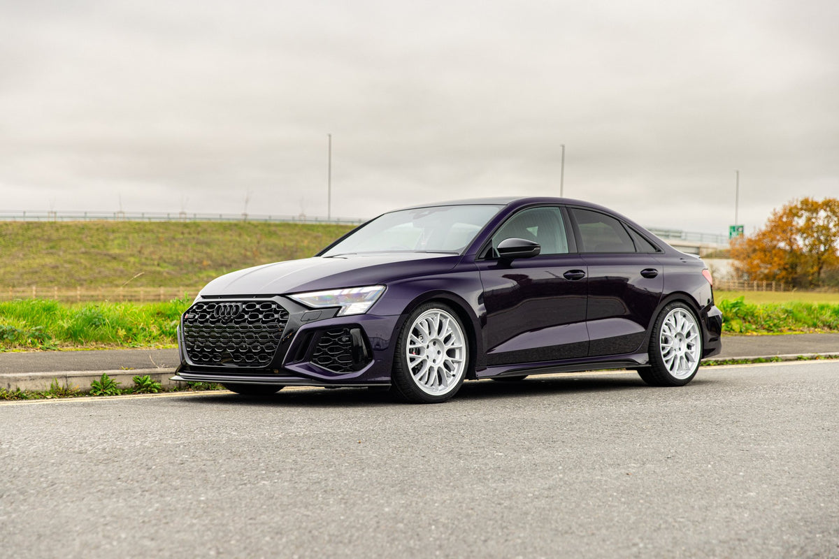 Rotiform RC204 PHX Gloss Silver on an Audi RS3