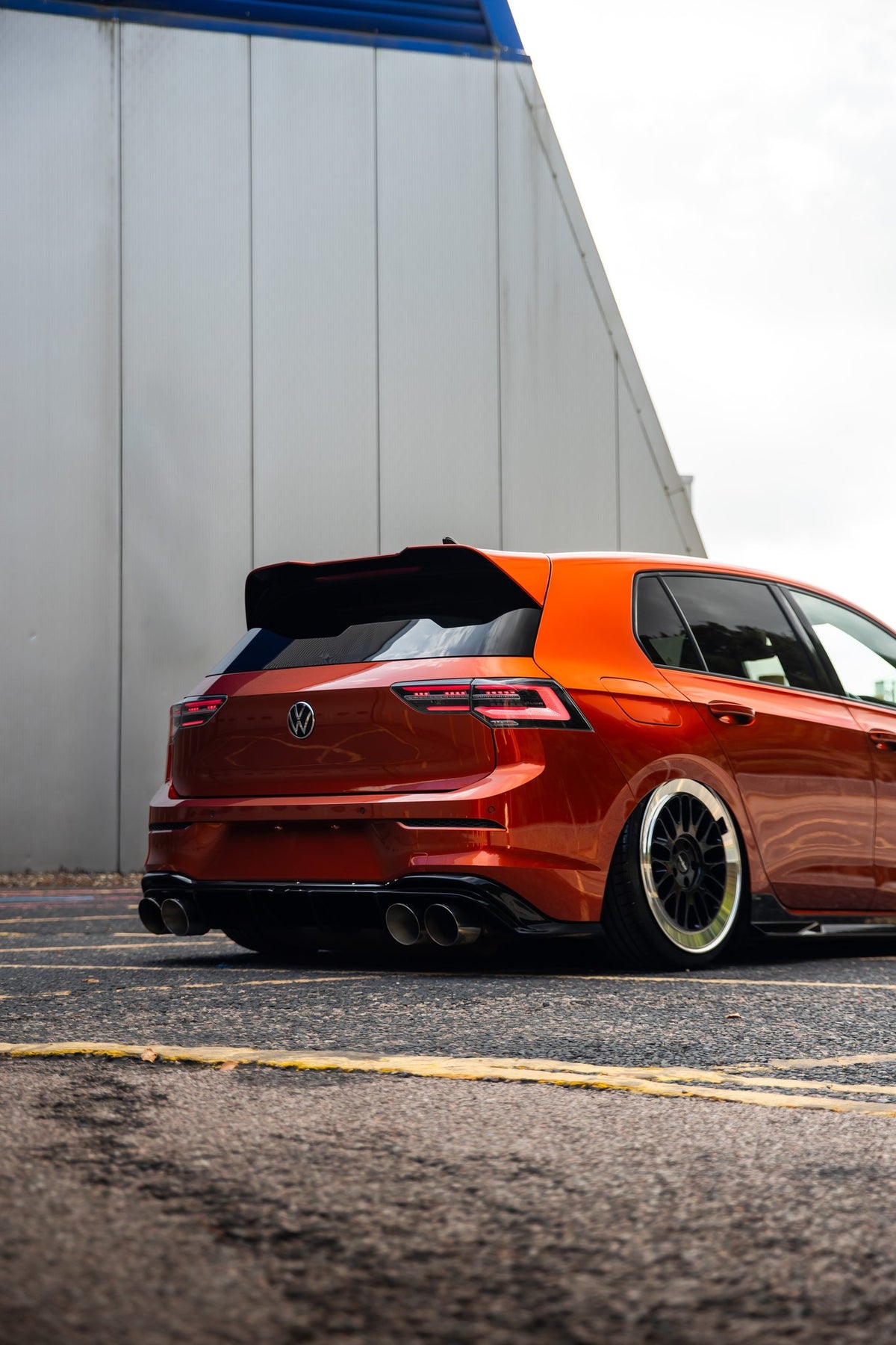 Rotiform RC214 SCP Gloss Black with Diamond Cut Lip on a 2023 VW Golf