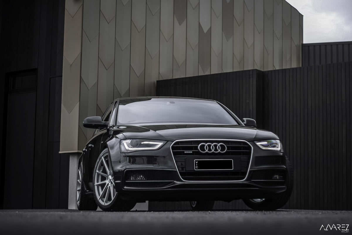 TSW Bathurst Silver with Mirror Cut Face on an Audi A4 B8