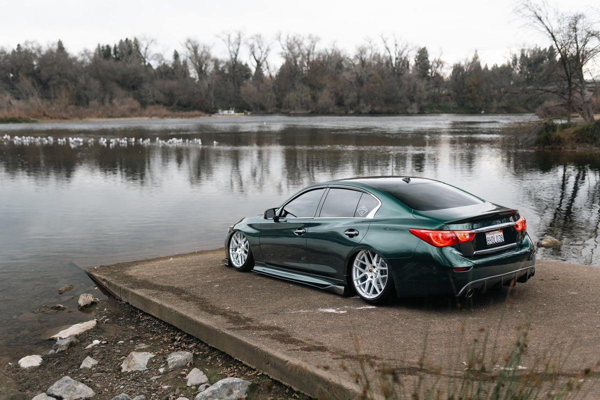 TSW TW002 Lasarthe Gloss Silver Machined on an Infiniti Q50