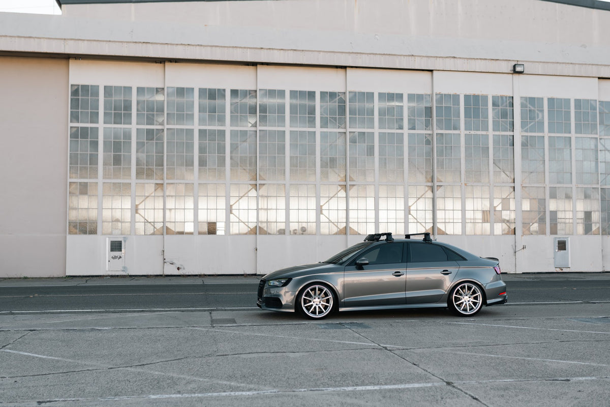 TSW TW004 Canard Gloss Silver with Machined Face on an Audi S3