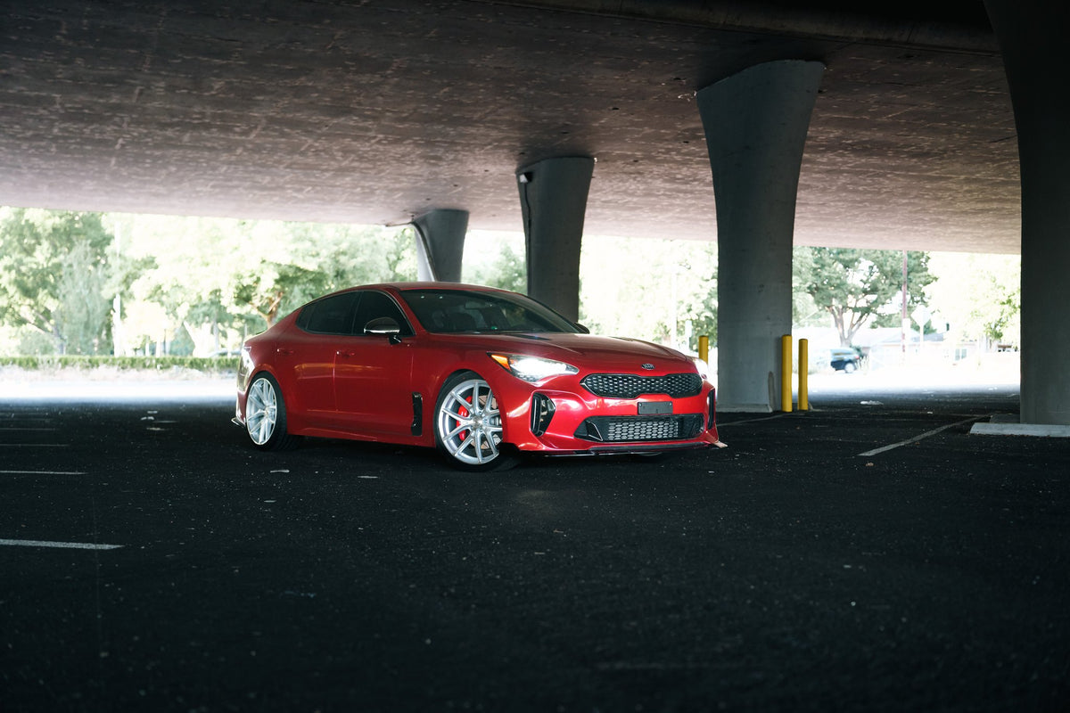 TSW TW006 Imola Gloss Silver with Machined Face on a 2021 Kia Stinger
