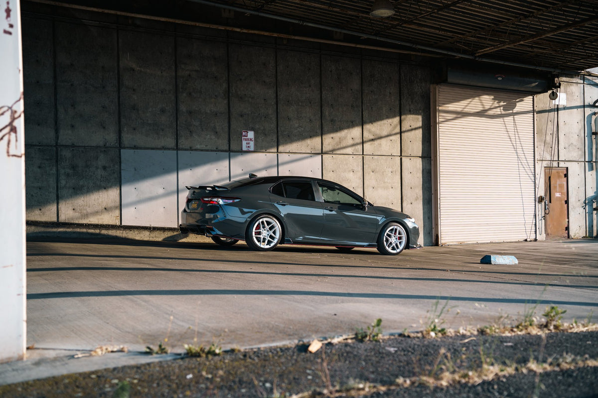 TSW TW008 Slipstream Gloss Silver with Machined Face on a 2022 Toyota Camry TRD