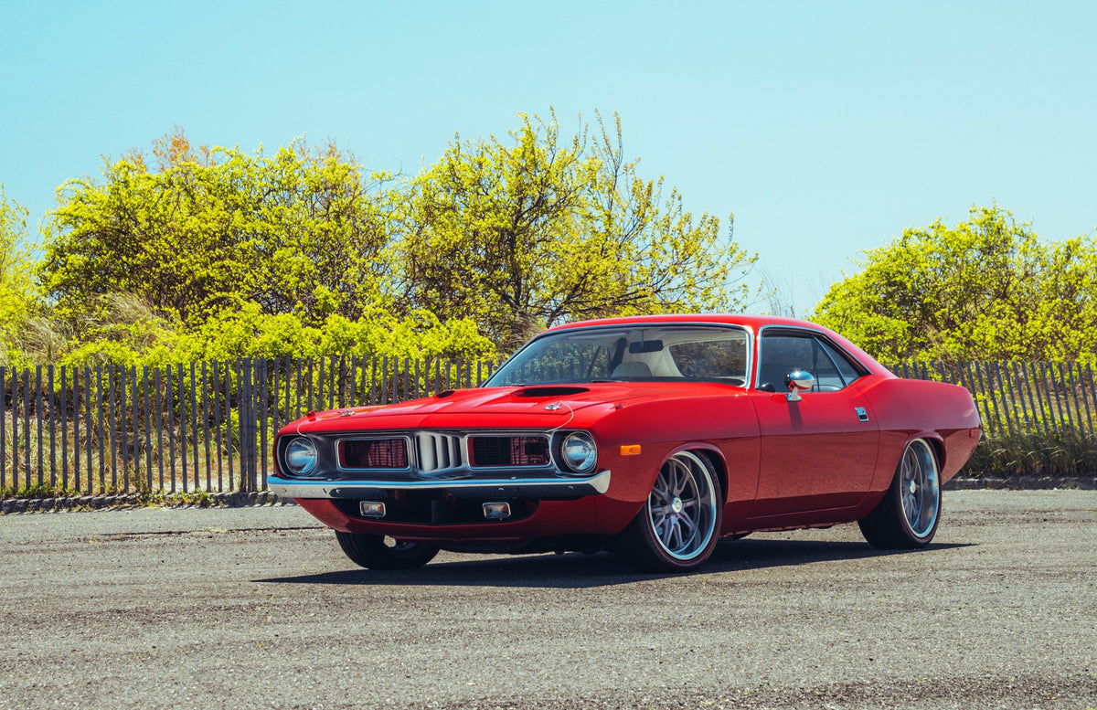 U.S. Mags U111 Rambler Textured Gray with Diamond Cut Lip on a Plymouth Barracuda
