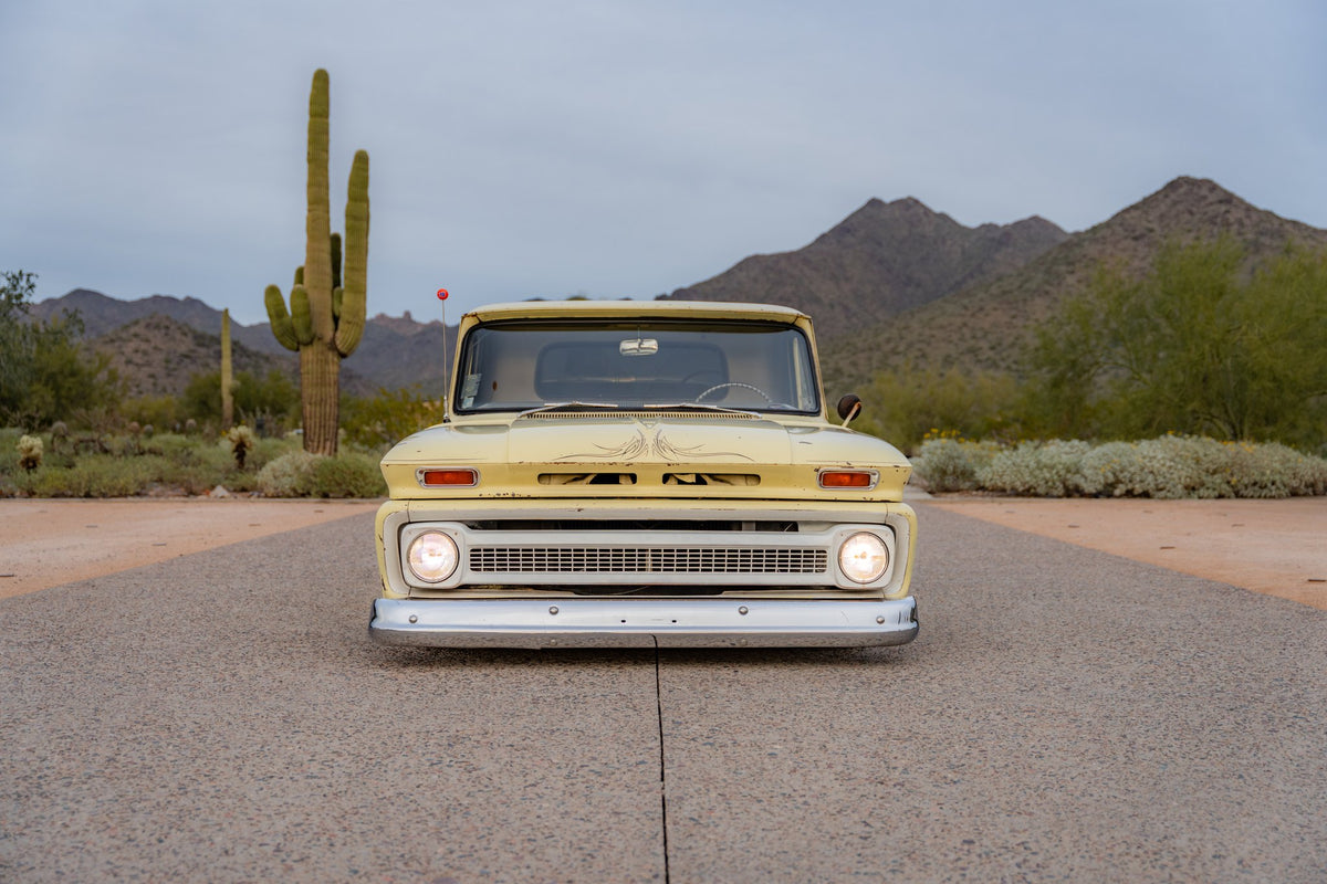 U.S. Mags UC147 Flagstaff Pewter with Chrome Lip on a Chevrolet C10