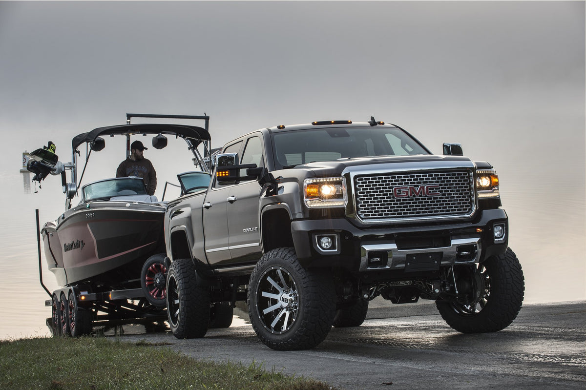 XD XD200 Heist Gloss Black Milled Center with Chrome Lip on a GMC
